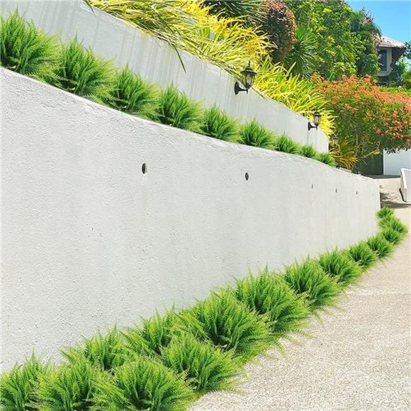 Artificial Boston Fern Plants Bushes 20Packs Faux Plants Shrubs Greenery UV - Picture 2 of 7